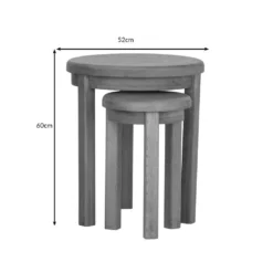 Wessex Smoked Oak Round Nest Of Tables -Furniture Specialty Store ho r2nt1