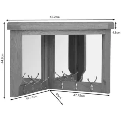 Wessex Smoked Oak Corner Mirrored Coat Rack -Furniture Specialty Store hochbt