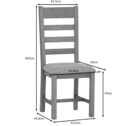 Wessex Smoked Oak Ladder Back Dining Chair With Natural Check Seat -Furniture Specialty Store hochf 1