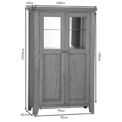 Wessex Smoked Oak Extra Large Tall Drinks Cabinet -Furniture Specialty Store hodc