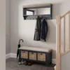 Wessex Smoked Oak Blue Painted Mirrored Coat Rack