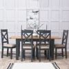 Hampshire Blue Painted Oak Medium Extending Dining Table