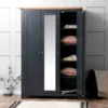Hampshire Blue Painted Oak Triple Wardrobe With Mirror