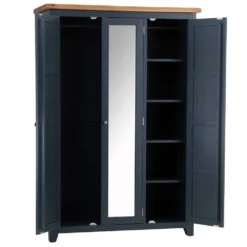 Hampshire Blue Painted Oak Triple Wardrobe With Mirror -Furniture Specialty Store hp twr b 2