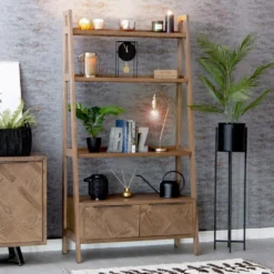 Industrial Oak Open Bookcase