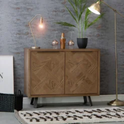 Industrial Oak 2 Door Cupboard