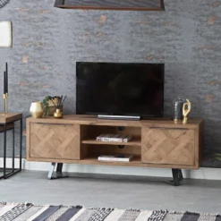Industrial Oak Large TV Unit