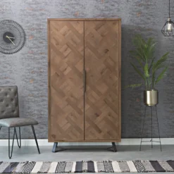 Industrial Oak Extra Large Tall Drinks Cabinet -Furniture Specialty Store ib wc 8