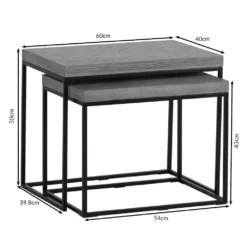 Industrial Oak Nest Of Tables -Furniture Specialty Store ib nest 2