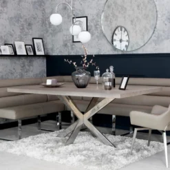 Milan Chrome & Oak 1.8m Dining Table