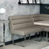 Milan Chrome & Oak 1.0m Bench With Back