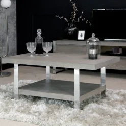 Milan Chrome & Oak Coffee Table