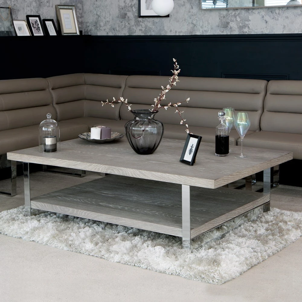 Milan Chrome & Oak Large Coffee Table 1 Milan Chrome & Oak Large Coffee Table