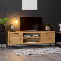 Urban Industrial Oak Large TV Unit
