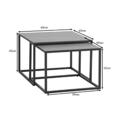 Urban Industrial Oak Square Large Nest Of Tables 17 Urban Industrial Oak Square Large Nest Of Tables -Furniture Specialty Store ie n2ct dimensions