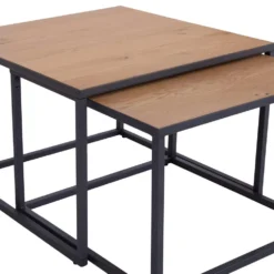 Urban Industrial Oak Square Large Nest Of Tables 13 Urban Industrial Oak Square Large Nest Of Tables -Furniture Specialty Store ie n2ct 5