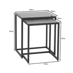 Urban Industrial Oak Nest Of 2 Tables 15 Urban Industrial Oak Nest Of 2 Tables -Furniture Specialty Store ie n2t dimensions