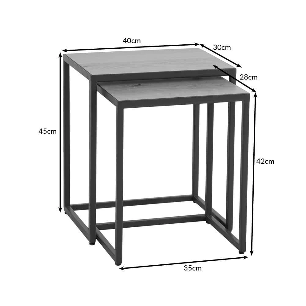 Urban Industrial Oak Nest Of 2 Tables 8 Urban Industrial Oak Nest Of 2 Tables - Image 8