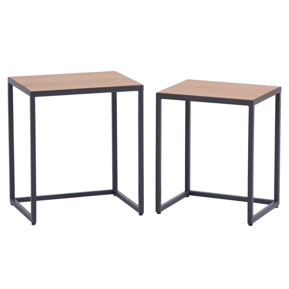 Urban Industrial Oak Nest Of 2 Tables 3 Urban Industrial Oak Nest Of 2 Tables - Image 3