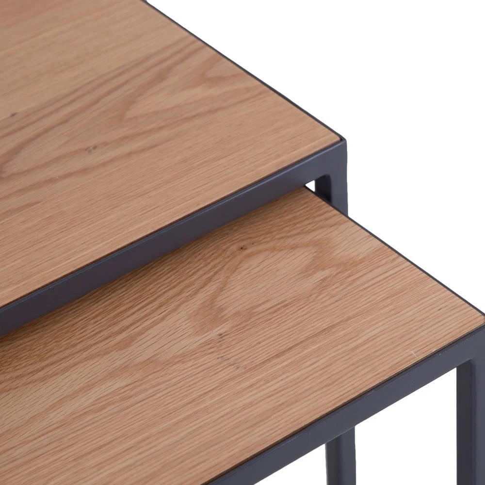 Urban Industrial Oak Nest Of 2 Tables 5 Urban Industrial Oak Nest Of 2 Tables - Image 5