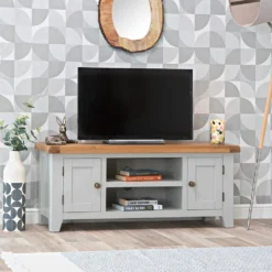 Hampshire Grey Painted Oak Large TV Unit