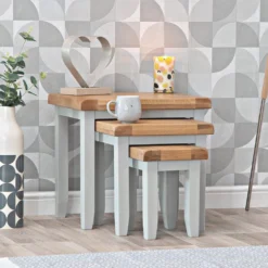 Hampshire Grey Painted Oak Nest Of 3 Tables