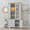 Hampshire Grey Painted Oak Glass Display Cabinet