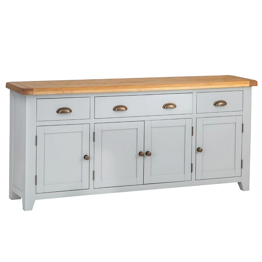 Hampshire Grey Painted Oak 4 Door Extra Large Sideboard 2 Hampshire Grey Painted Oak 4 Door Extra Large Sideboard - Image 2