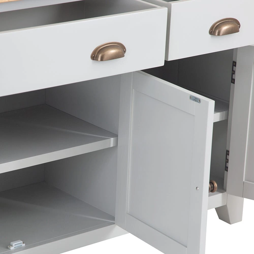Hampshire Grey Painted Oak 4 Door Extra Large Sideboard 8 Hampshire Grey Painted Oak 4 Door Extra Large Sideboard - Image 8