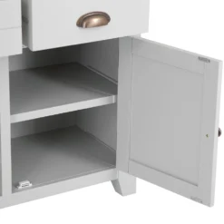 Hampshire Grey Painted Oak Large Sideboard Wine Rack -Furniture Specialty Store img 0703