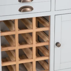 Hampshire Grey Painted Oak Large Sideboard Wine Rack -Furniture Specialty Store img 0708