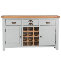 Hampshire Grey Painted Oak Large Sideboard Wine Rack -Furniture Specialty Store img 0711