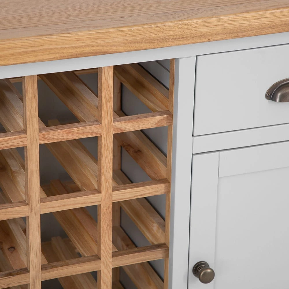 Hampshire Grey Painted Oak Small Sideboard Wine Rack 11 Hampshire Grey Painted Oak Small Sideboard Wine Rack - Image 11