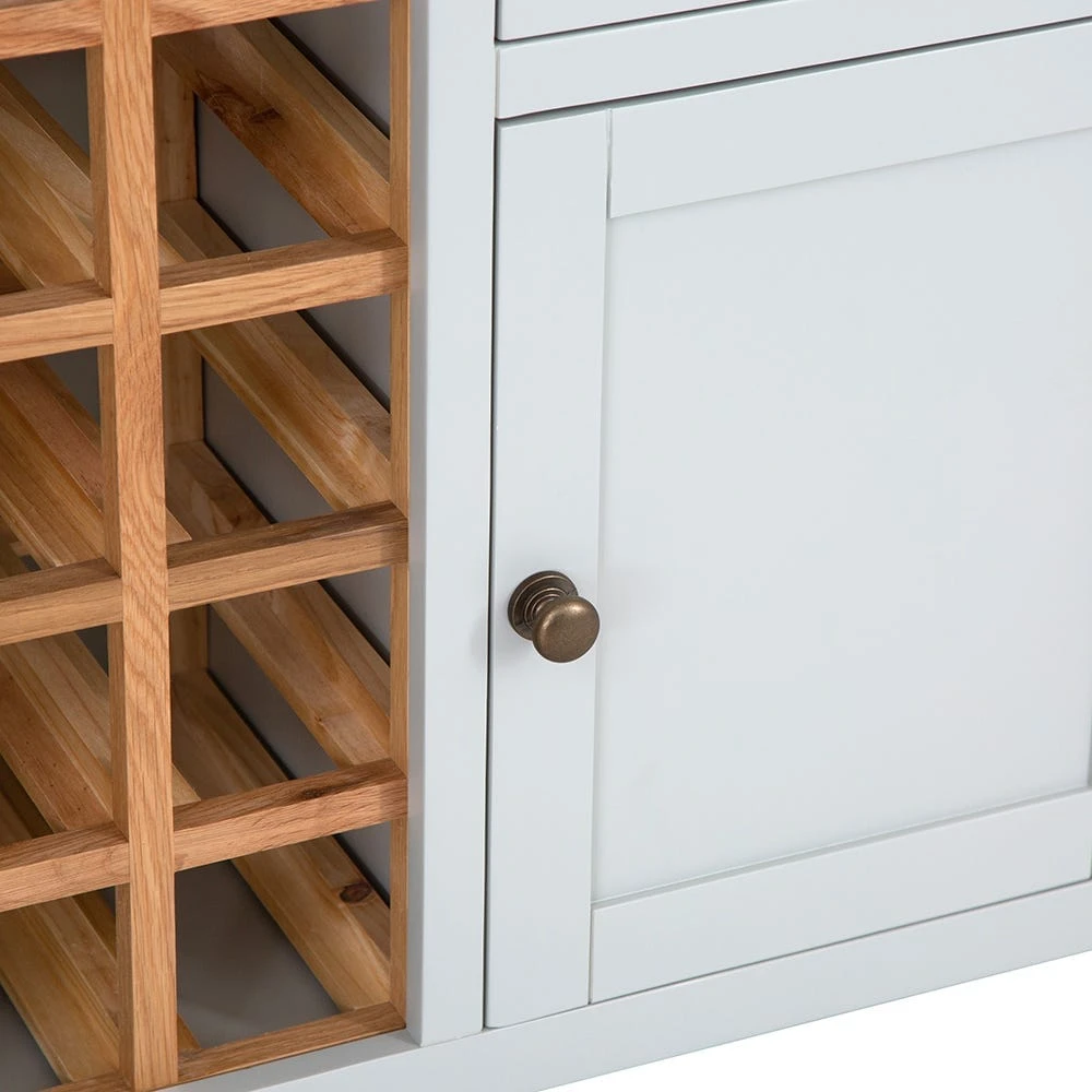 Hampshire Grey Painted Oak Small Sideboard Wine Rack 8 Hampshire Grey Painted Oak Small Sideboard Wine Rack - Image 8