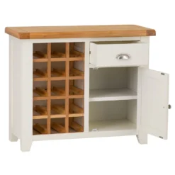Hampshire Ivory Painted Oak Small Sideboard Wine Rack -Furniture Specialty Store img 0915