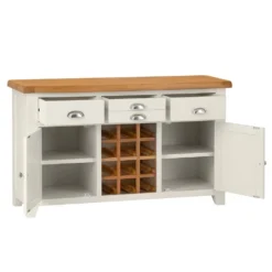 Hampshire Ivory Painted Oak Large Sideboard Wine Rack -Furniture Specialty Store img 0930