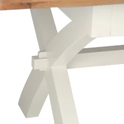 Hampshire Ivory Painted Oak 1.8m Cross Leg Extending Dining Table -Furniture Specialty Store img 0954