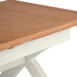 Hampshire Ivory Painted Oak 1.8m Cross Leg Extending Dining Table -Furniture Specialty Store img 0956