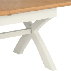 Hampshire Ivory Painted Oak 1.8m Cross Leg Extending Dining Table -Furniture Specialty Store img 0957