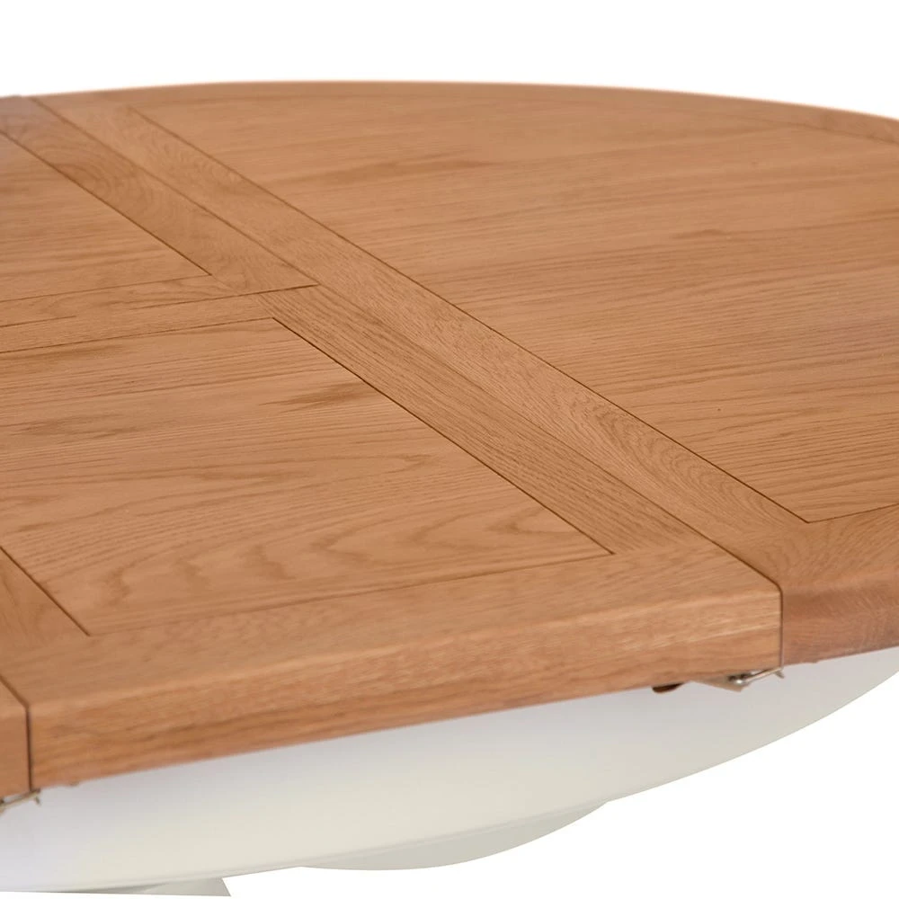 Hampshire Ivory Painted Oak Round Pedestal Extending Dining Table 16 Hampshire Ivory Painted Oak Round Pedestal Extending Dining Table - Image 16