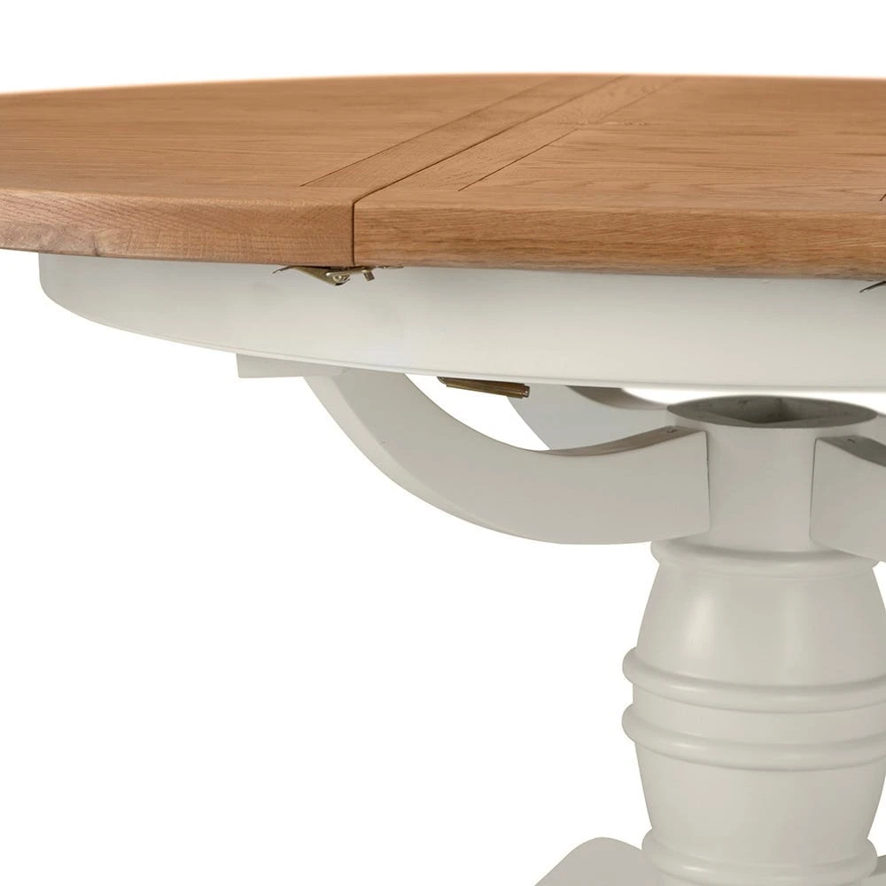 Hampshire Ivory Painted Oak Round Pedestal Extending Dining Table 18 Hampshire Ivory Painted Oak Round Pedestal Extending Dining Table - Image 18
