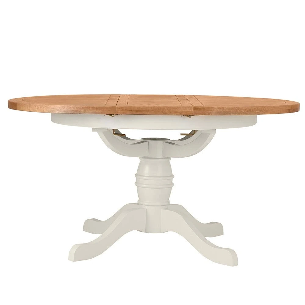 Hampshire Ivory Painted Oak Round Pedestal Extending Dining Table 19 Hampshire Ivory Painted Oak Round Pedestal Extending Dining Table - Image 19