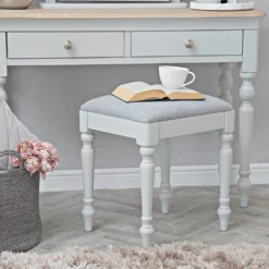 Ashbourne Grey Painted Dressing Stool