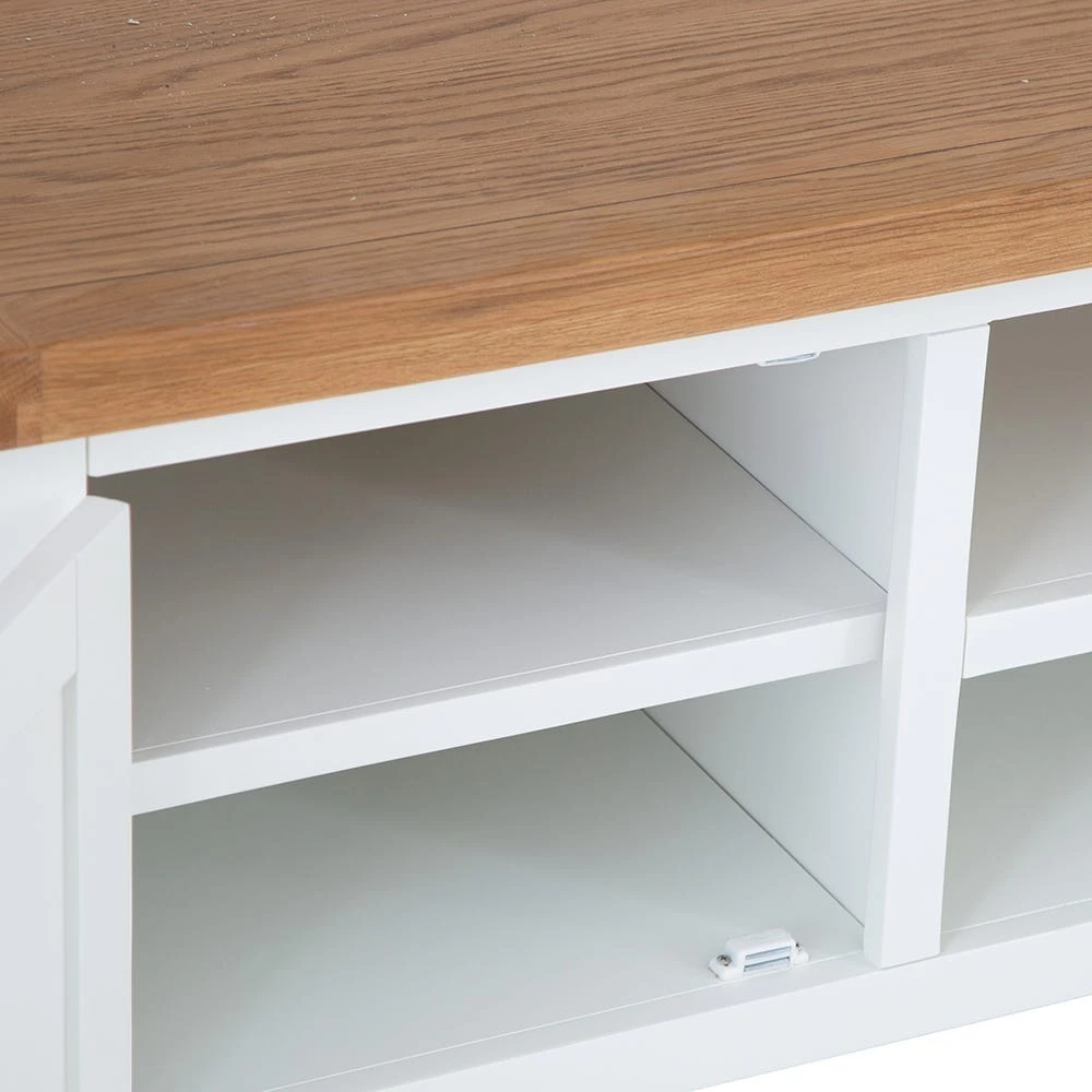 Hampshire White Painted Oak Extra Large TV Unit 7 Hampshire White Painted Oak Extra Large TV Unit - Image 7