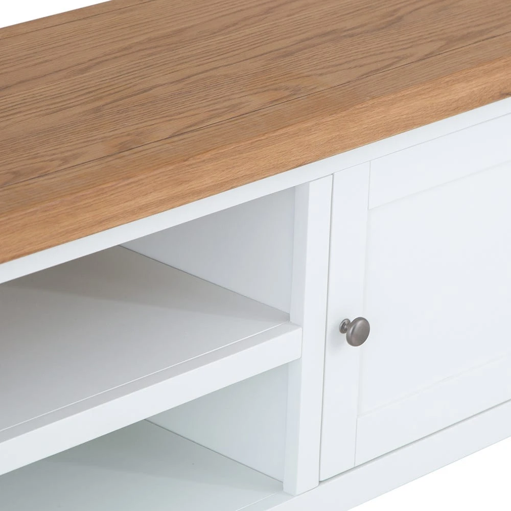 Hampshire White Painted Oak Extra Large TV Unit 5 Hampshire White Painted Oak Extra Large TV Unit - Image 5