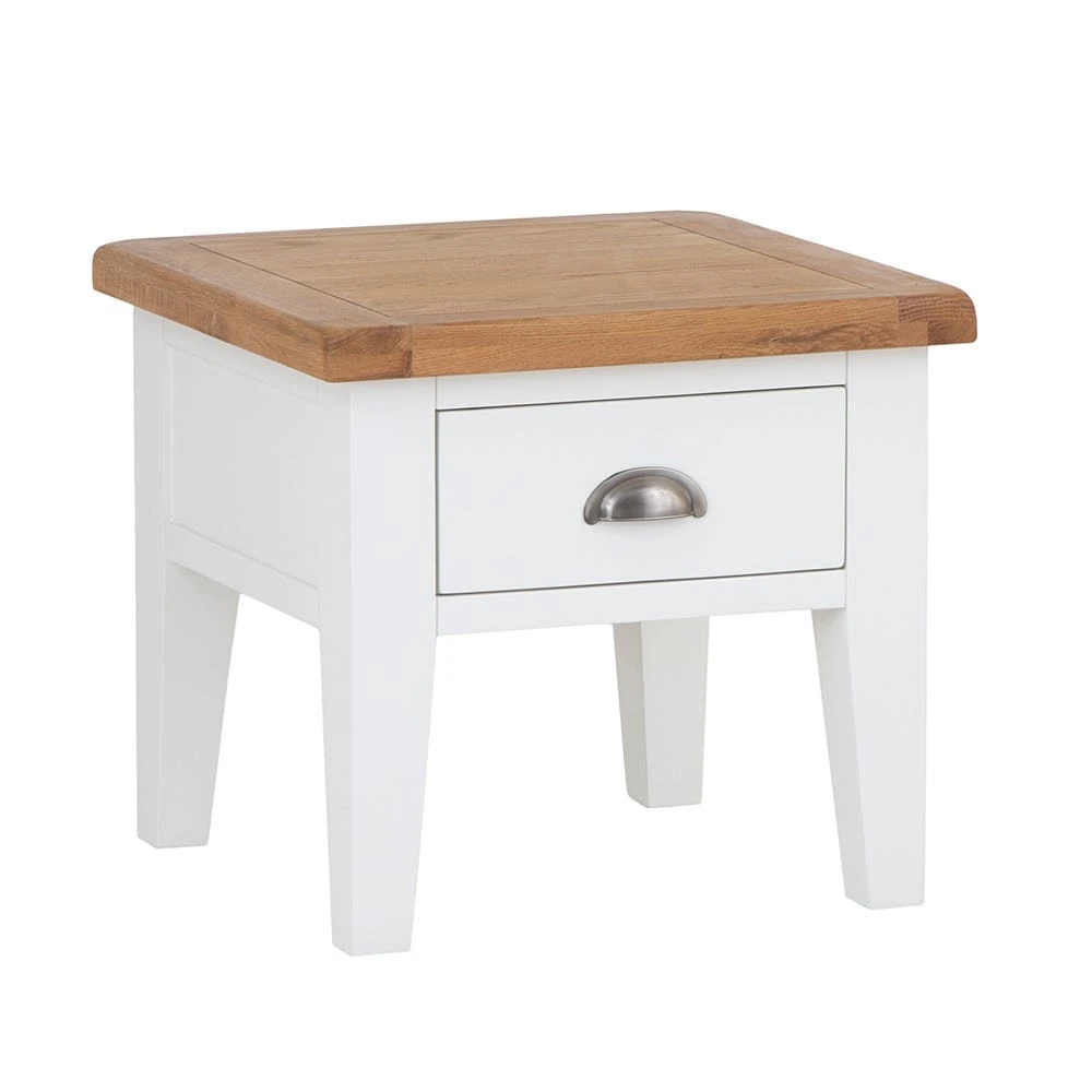 Hampshire White Painted Oak Large Lamp Table 2 Hampshire White Painted Oak Large Lamp Table - Image 2