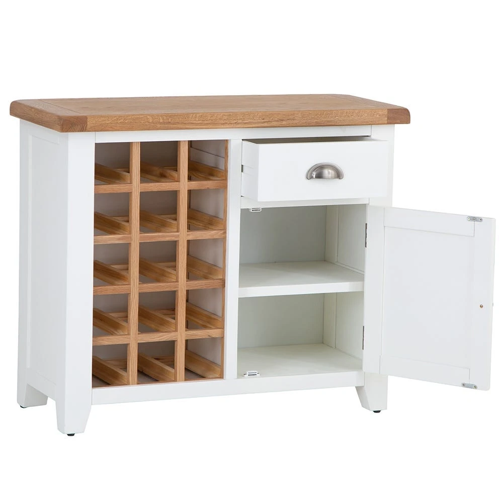 Hampshire White Painted Oak Small Sideboard Wine Rack 11 Hampshire White Painted Oak Small Sideboard Wine Rack - Image 11