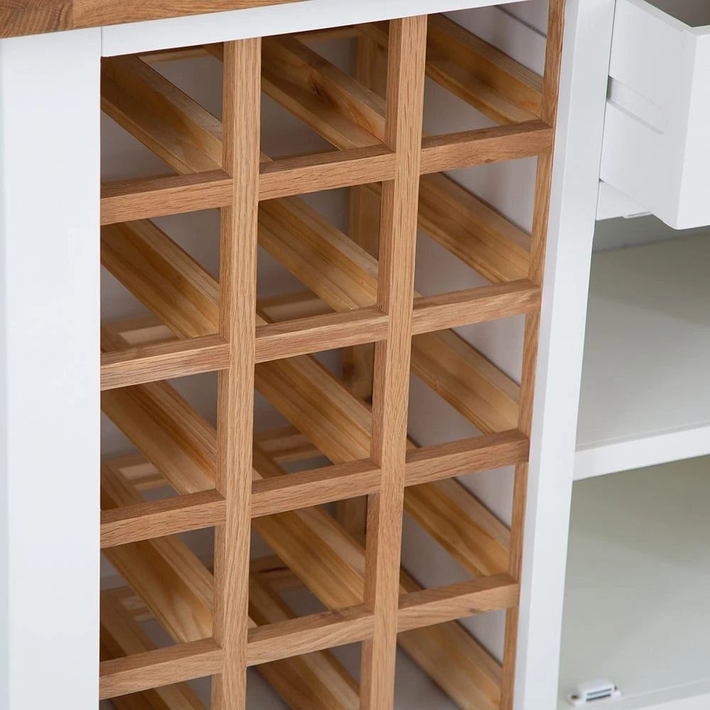 Hampshire White Painted Oak Small Sideboard Wine Rack 4 Hampshire White Painted Oak Small Sideboard Wine Rack - Image 4
