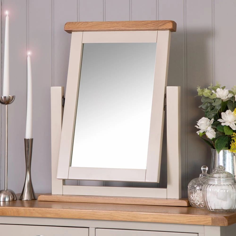 Chester Stone Painted Oak Dressing Table Mirror 1 Chester Stone Painted Oak Dressing Table Mirror