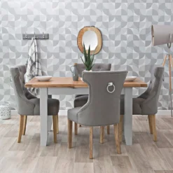 Hampshire Grey Painted Oak Small Extending Dining Table